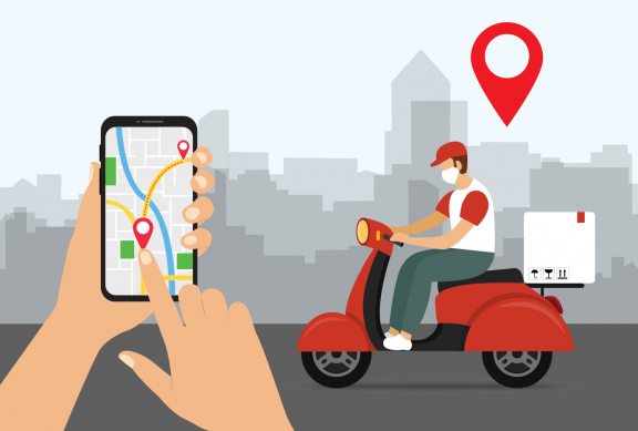 delivery service location on smart phone